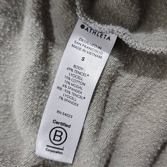 Athleta Balance Full Zip Sweatshirt Green Yoga Gym Workout Womens Size Small - Picture 6 of 8